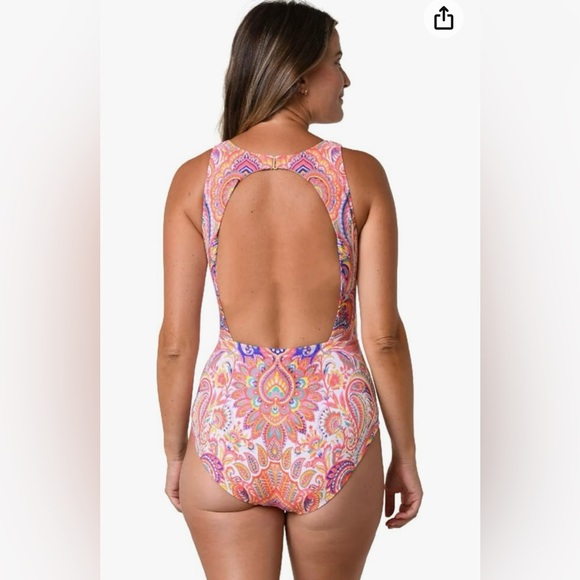 JANTZEN Beautiful Bazaar High Neck One-Piece Size 10 New - Picture 2 of 7